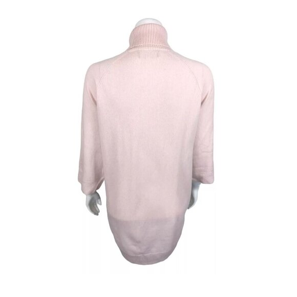 Soft by Naadam Womens 100% Cashmere Waffle Stitch Turtleneck Sweater Rose Size S - Picture 2 of 7